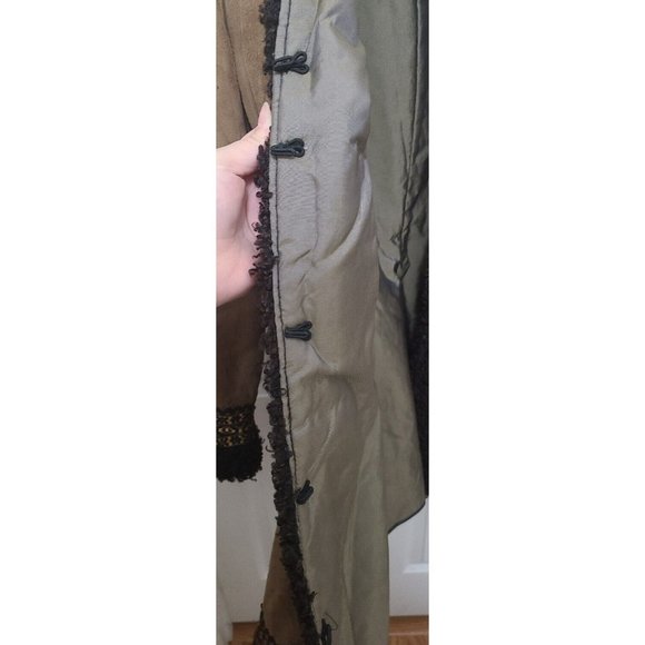 Vtg 70s Breier Of Amsterdam Women's Long Suede Jacket Brown Embroidered Sz Small - Picture 10 of 15